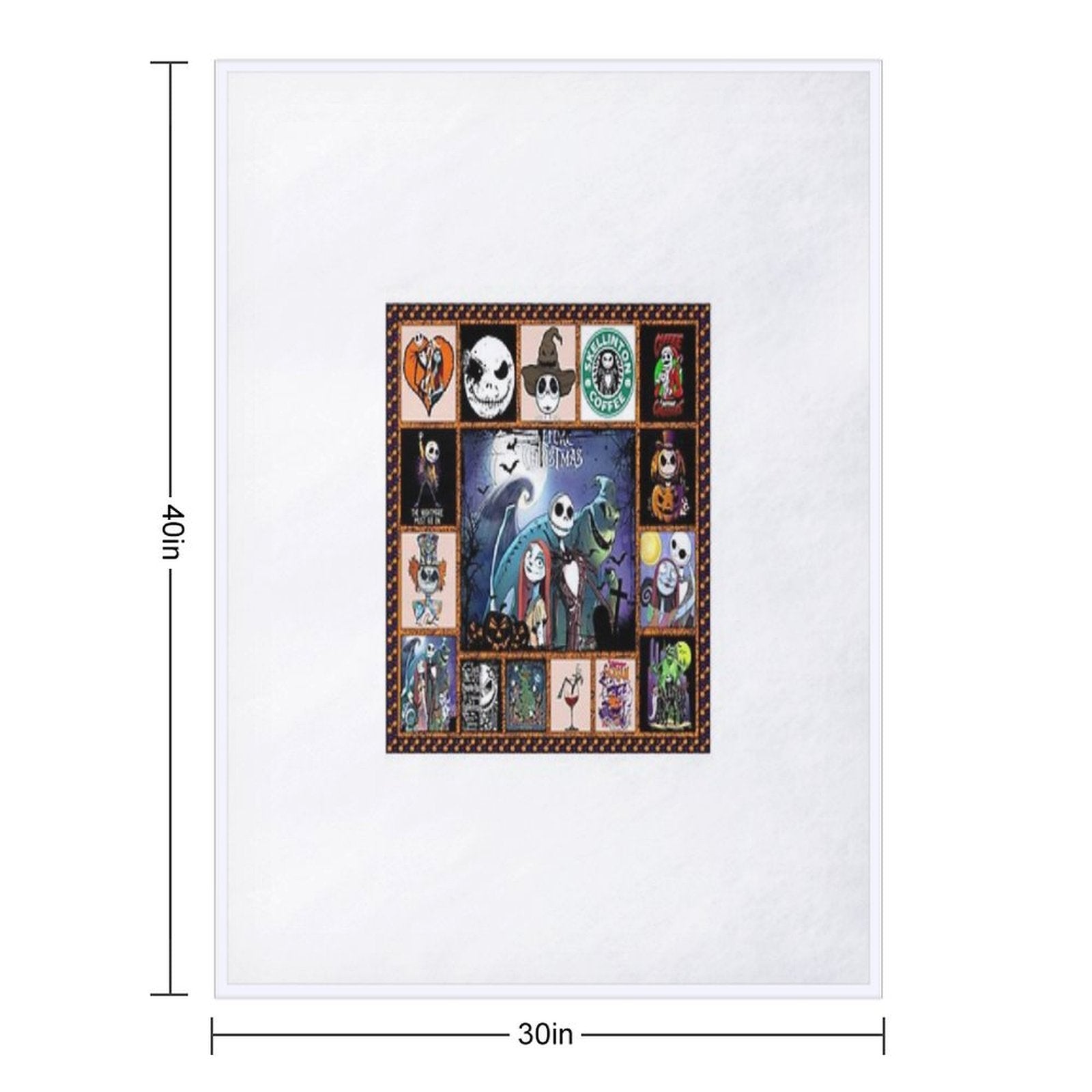 Jack Skeleton Horror Film Halloween Pixel Art Anti-pilling Throw Blanket