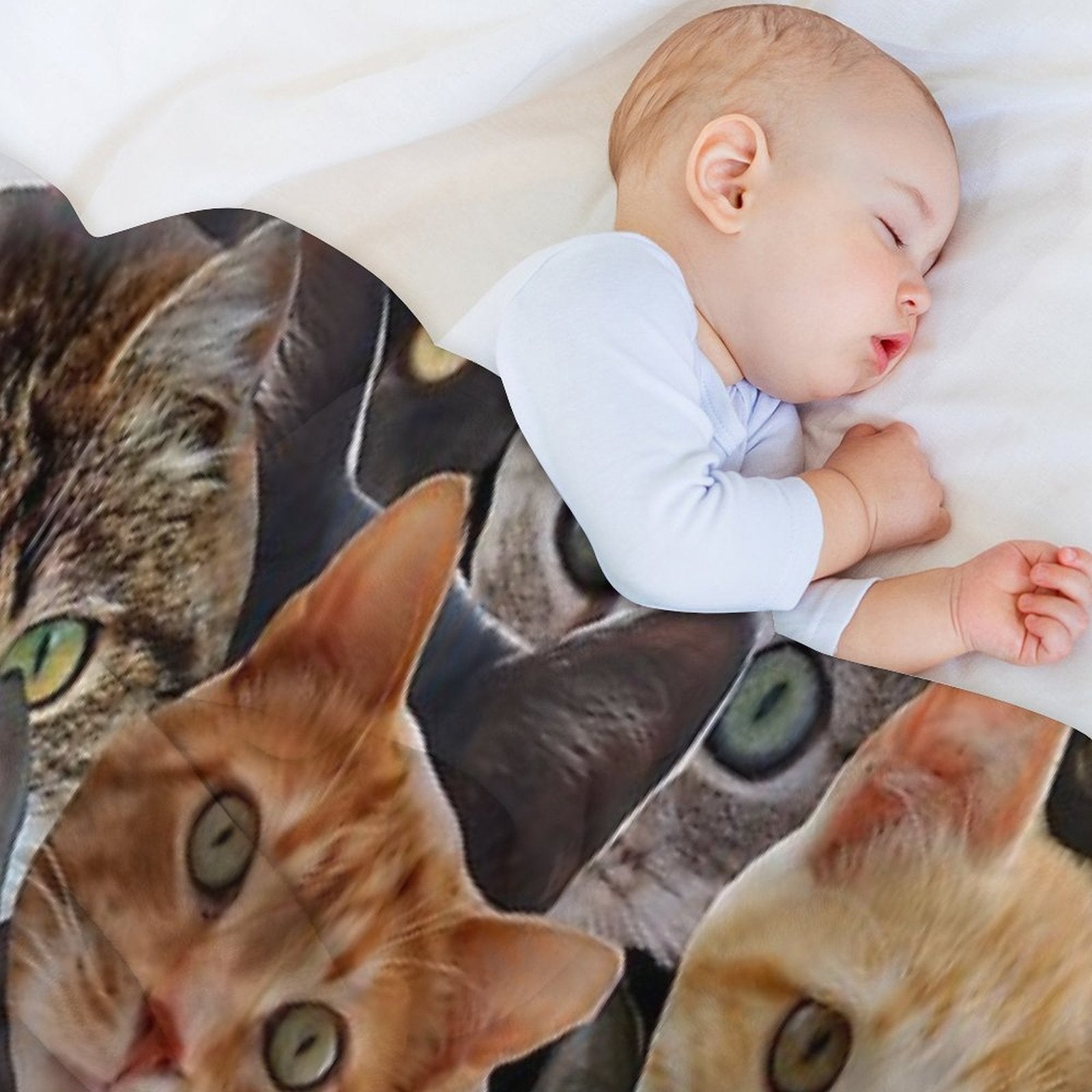 Kitty Collage Eco-conscious Throw Blanket