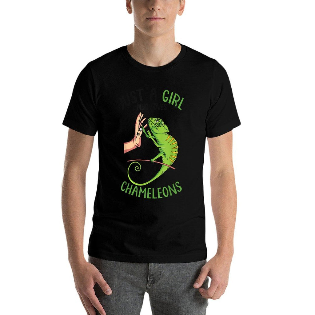Just A Girl Who Loves Chameleons Lizard Women Girls Kids  Stretchy T-Shirt