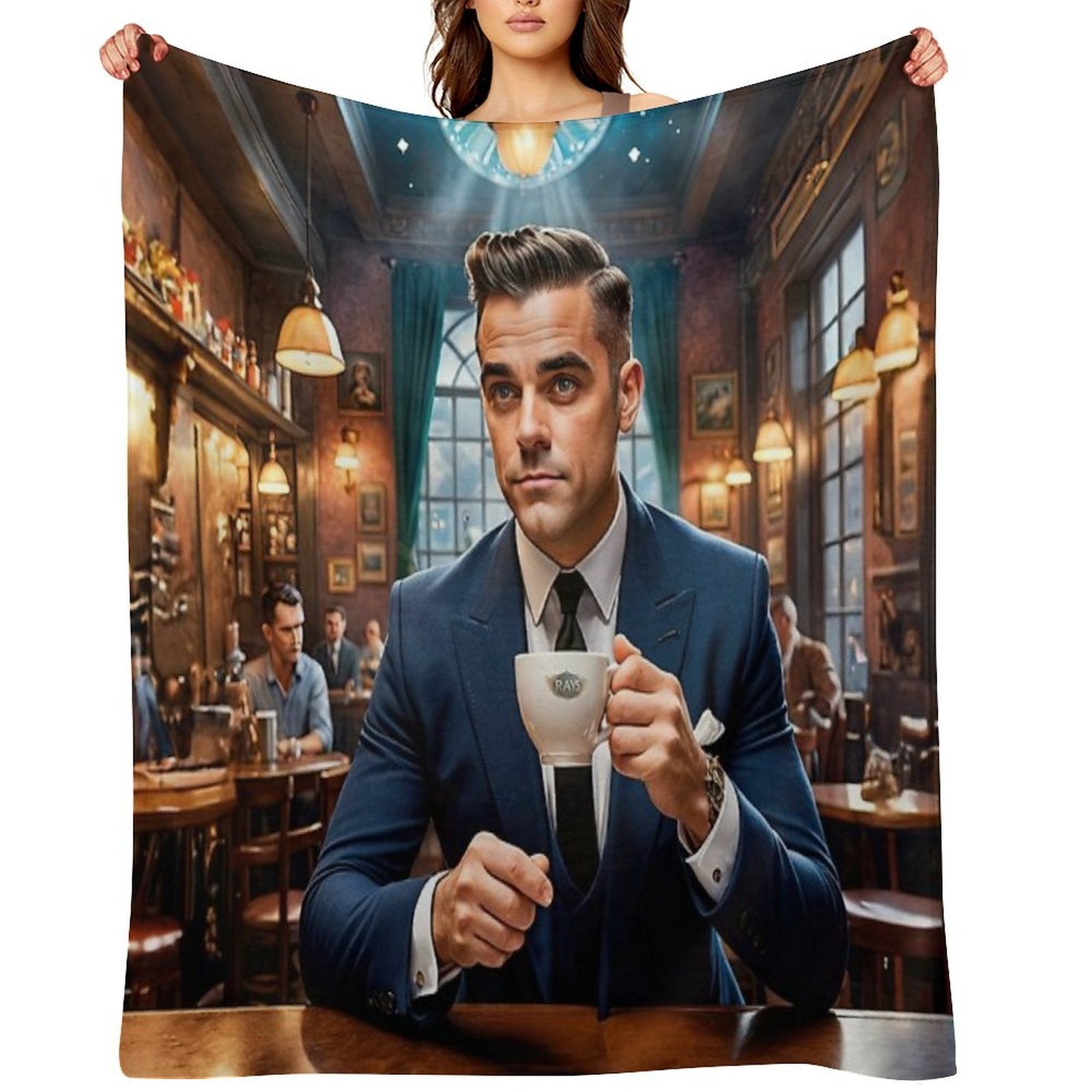 Coffee With Robbie Travel-friendly Throw Blanket