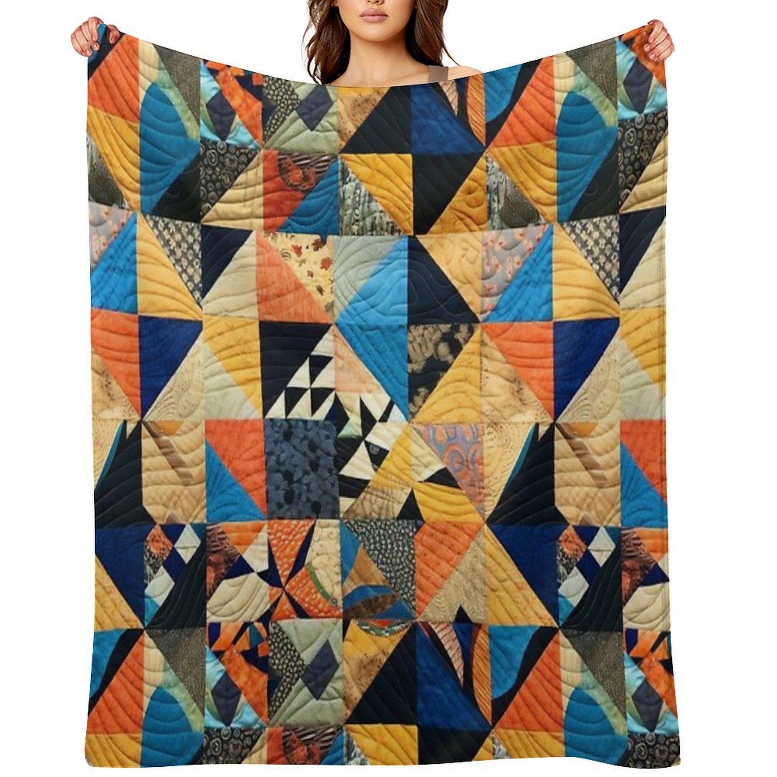 Bed Cover Patchwork Shrink-resistant Throw Blanket