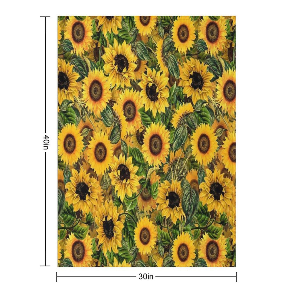 Vintage Sunflowers Pattern Nightgarden Shrink-resistant Throw Blanket