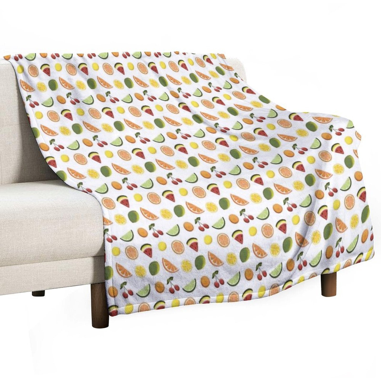 Fresh Fruit, Hand Drawn Fruit, Summer Fruit, Fruit All over Print Comfort Throw Blanket