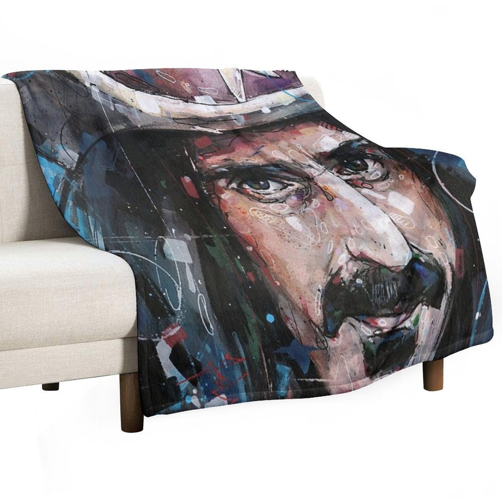Frank Zappa Painting Eco-conscious Throw Blanket