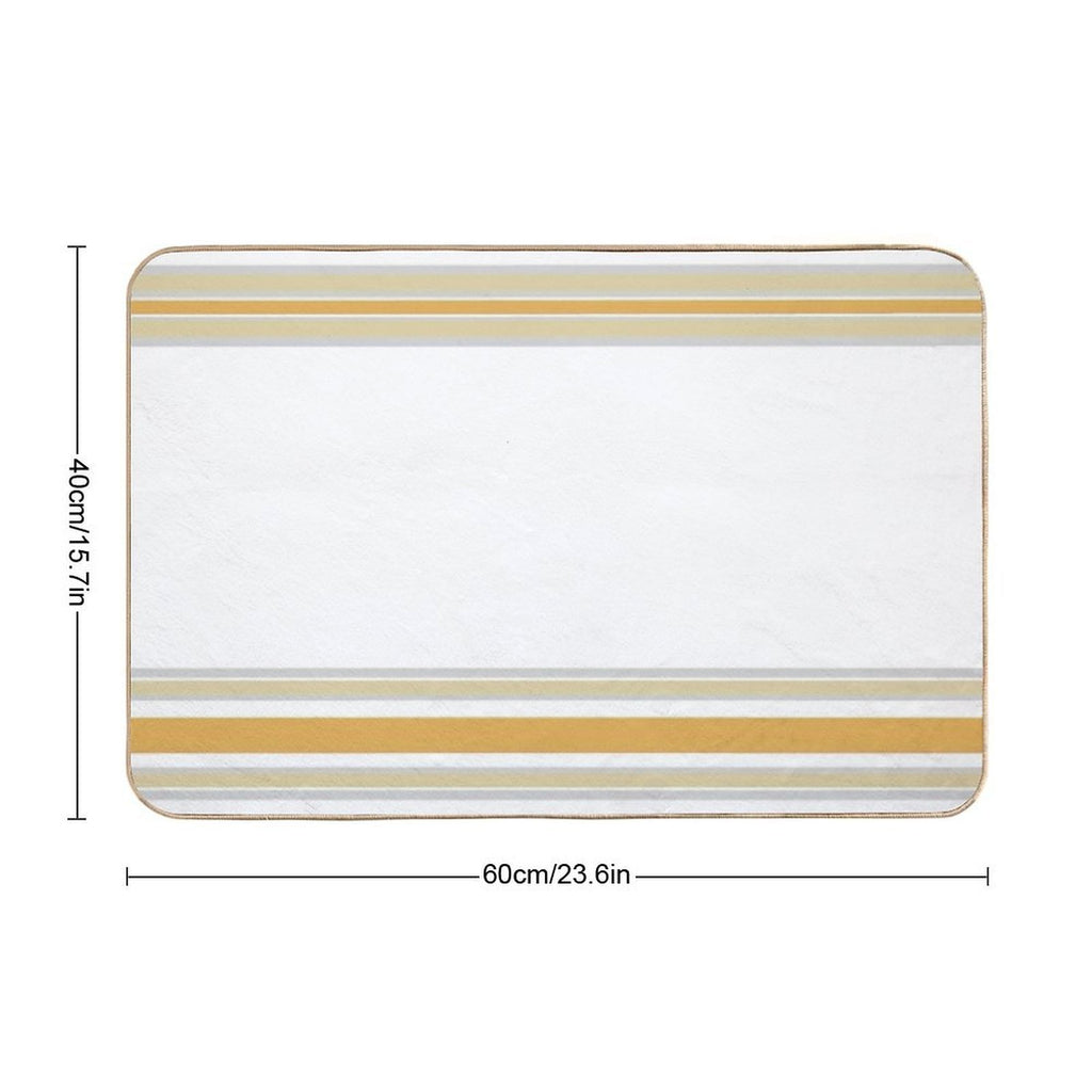 Line Art Neutral Yellow  Pet-Safe Bath Mat