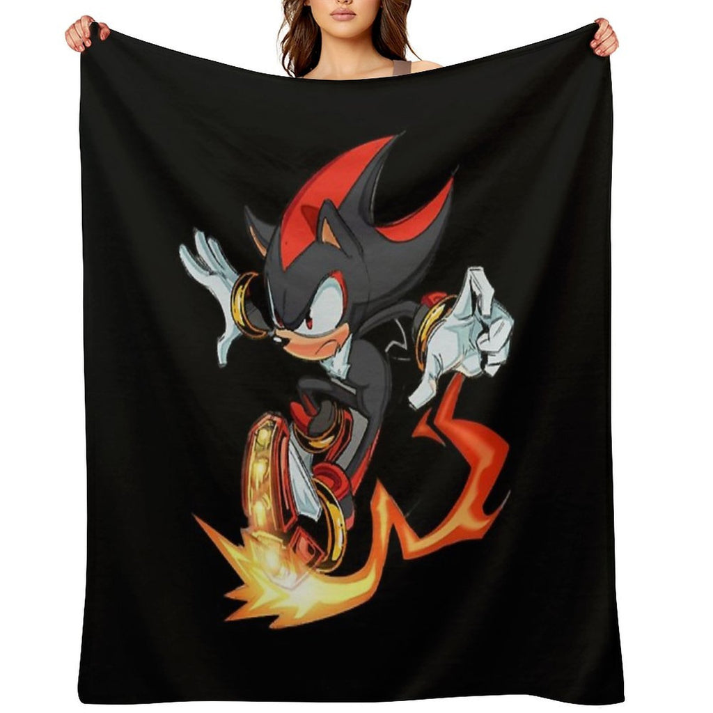 Shadow The Hedgehog Fire Velvety-soft Throw Blanket