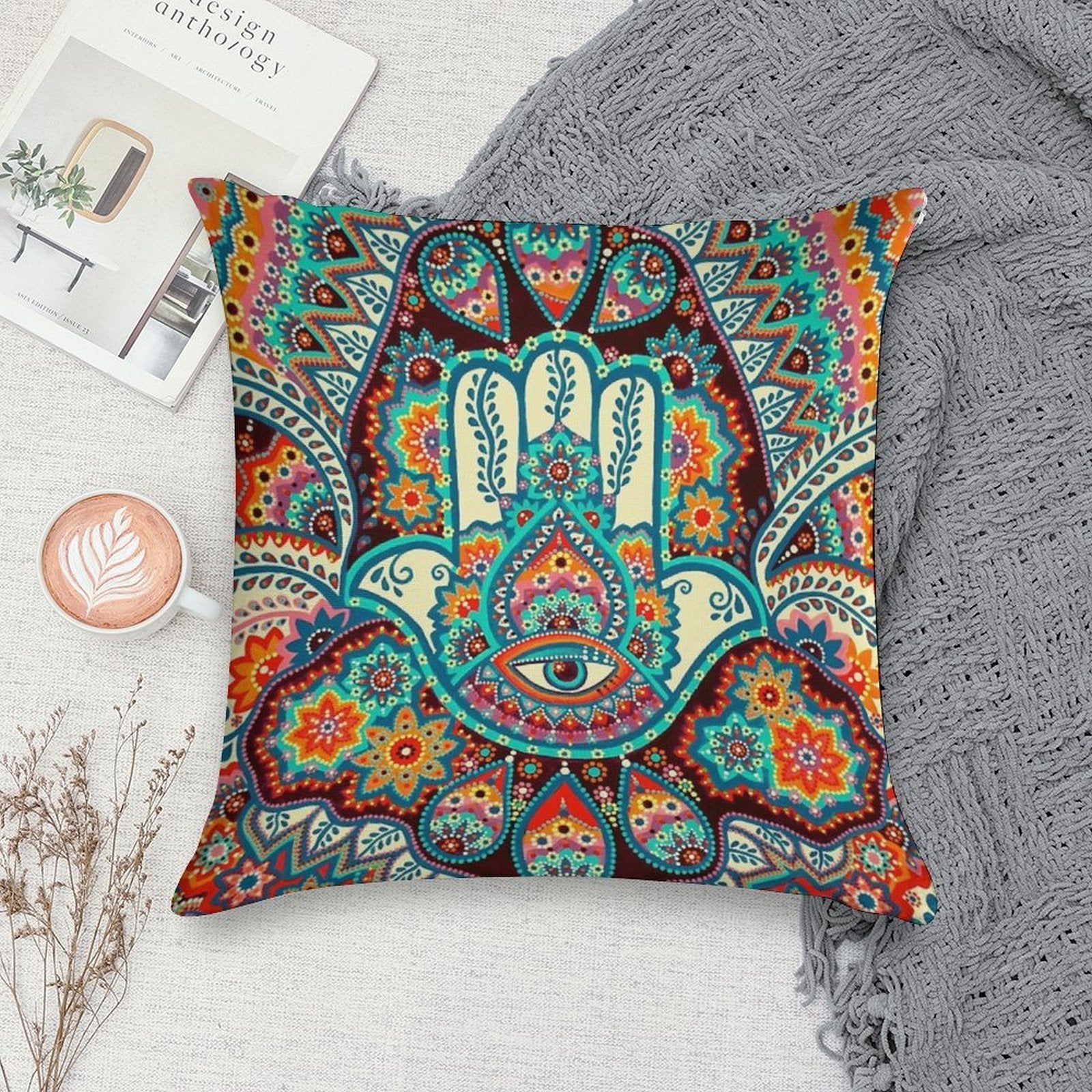 Hamsa Hand Soft Easy Maintenance Throw Pillow