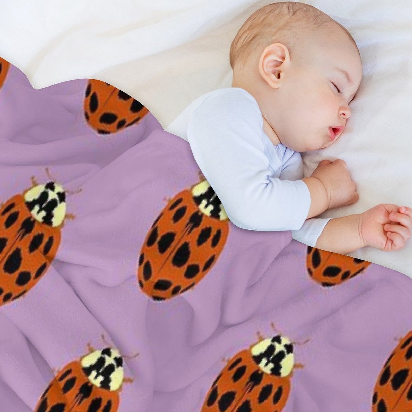 Hand-painted Ladybug – Nature Insect Illustration in A Loving Style Multi-functional Throw Blanket