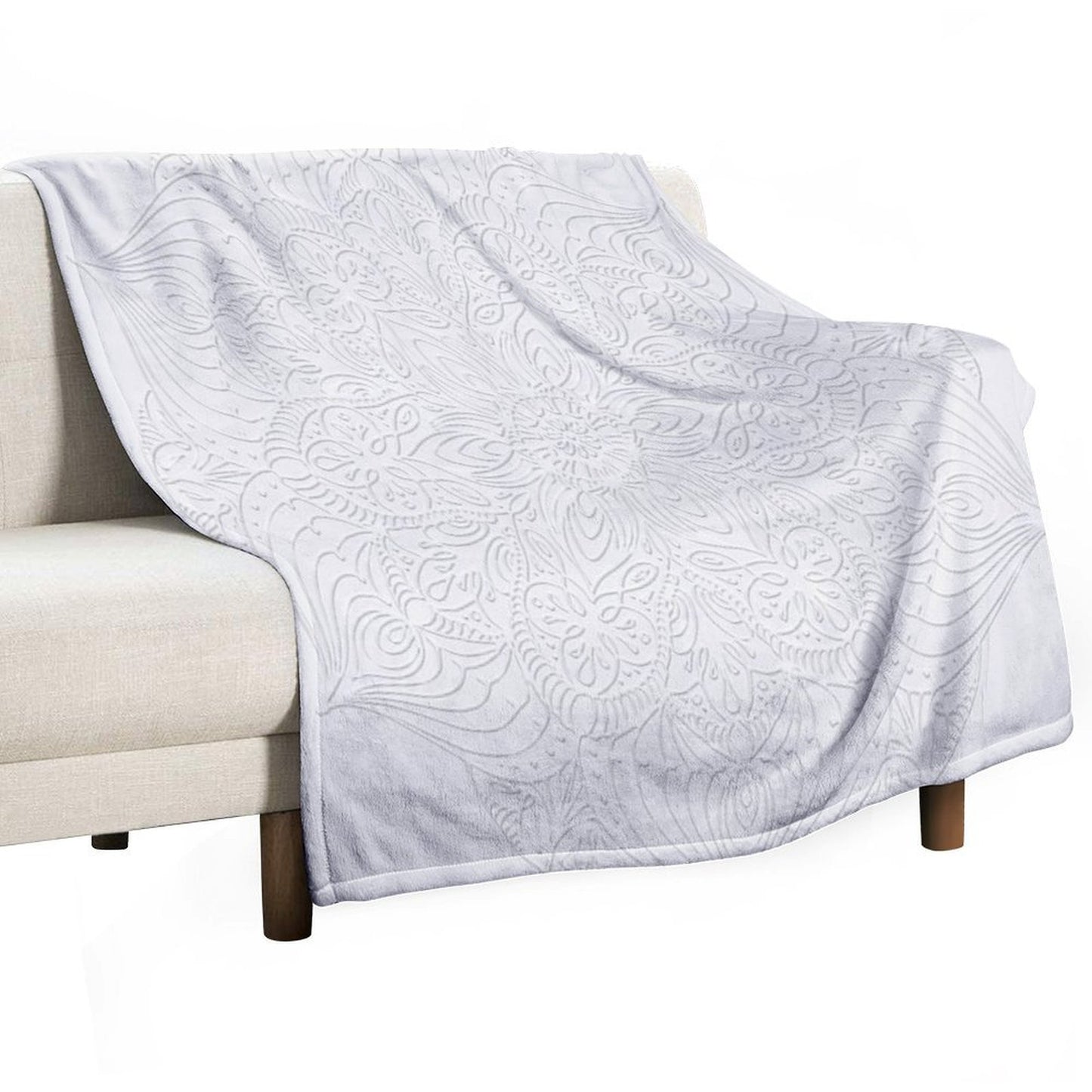 White Lace Mandala Travel-friendly Throw Blanket