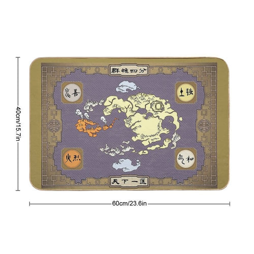Avatar Map Colored  Easy To Clean Bath Mat
