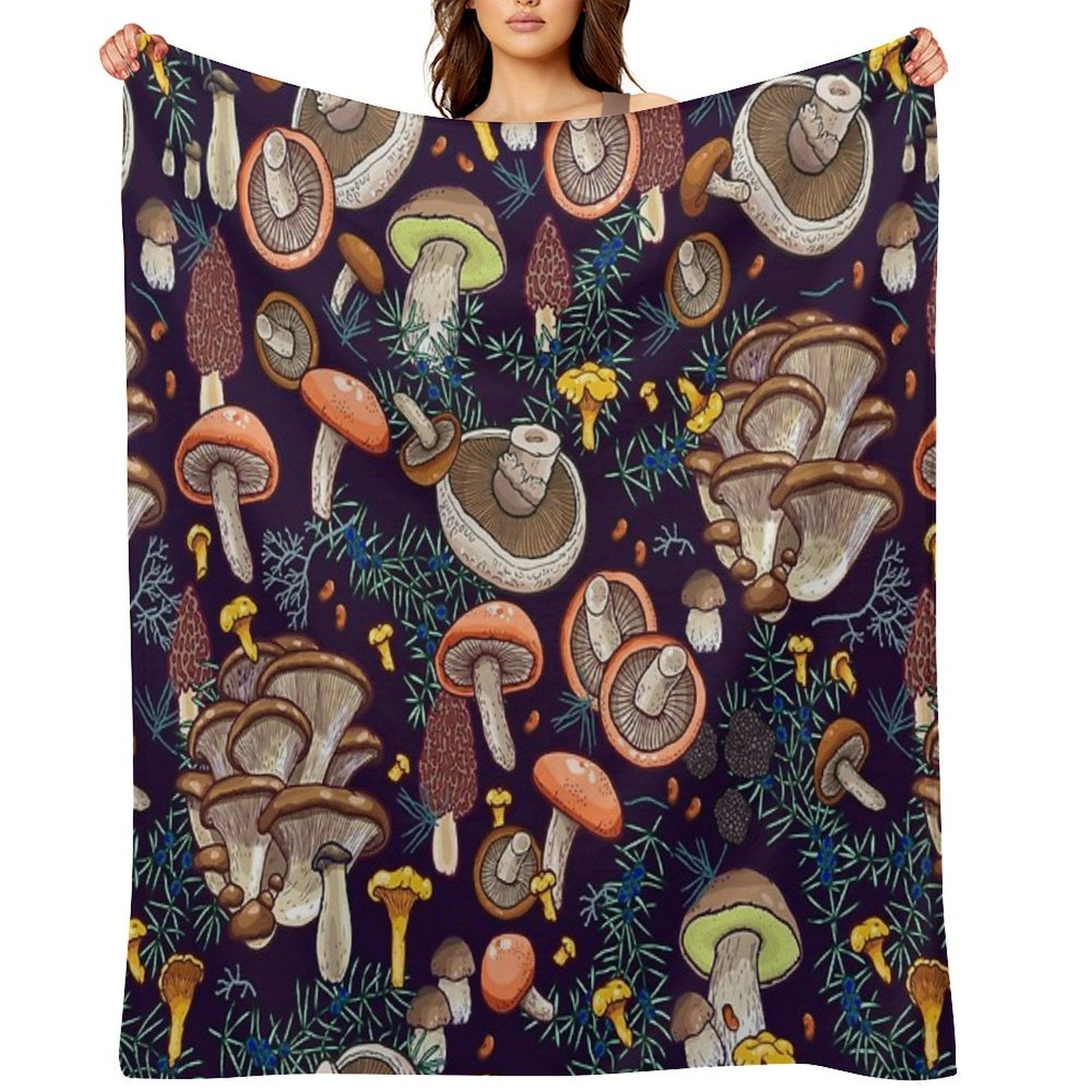 Dark Dream Forest Velvety-soft Throw Blanket