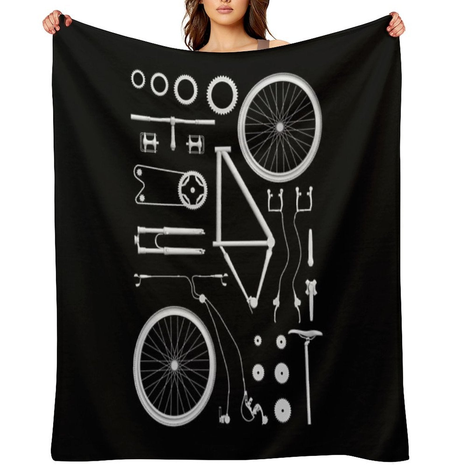 Bike Exploded Shrink-resistant Throw Blanket