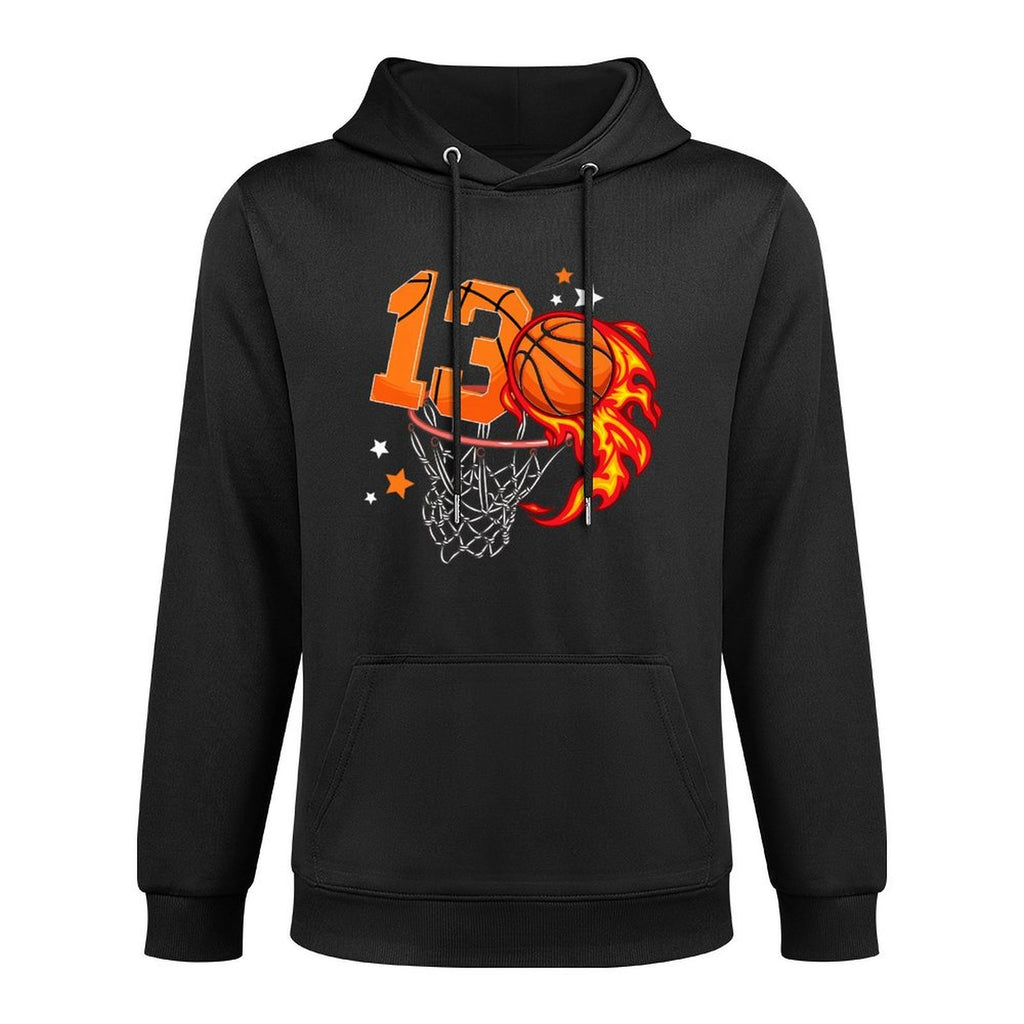 13th Birthday Basketball Thirteen Year Old Basketball Boy Premium Unisex Design Hoodie