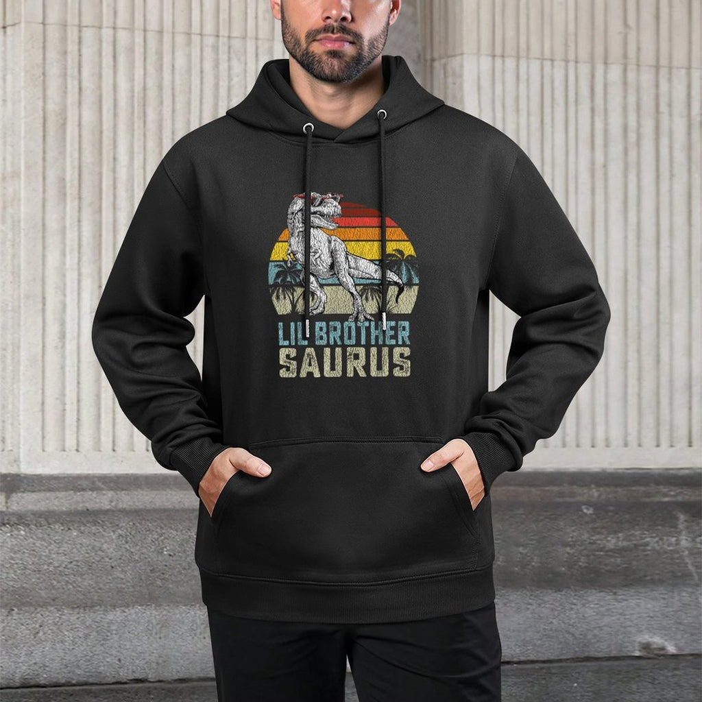 Lil Brothersaurus T Rex Dinosaur Lil Brother Saurus Family Machine Washable Hoodie