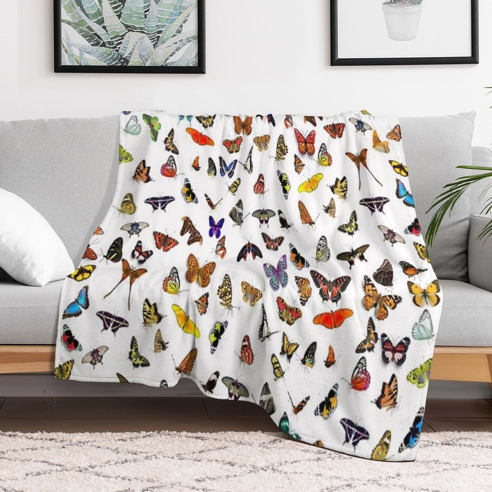 Lovely Colorful Butterflies Quick-dry Throw Blanket
