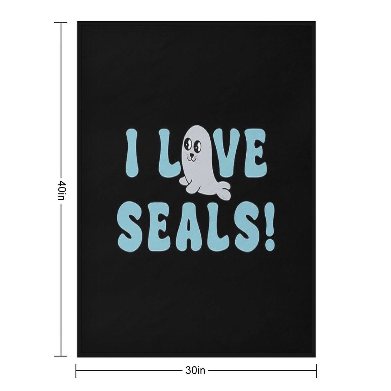 I Love Seals Sticker Artwork Velvety-soft Throw Blanket