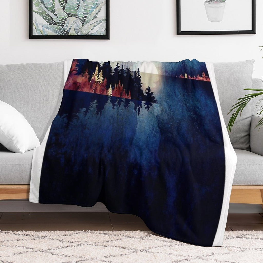 Autumn Moon Reflection Eco-conscious Throw Blanket
