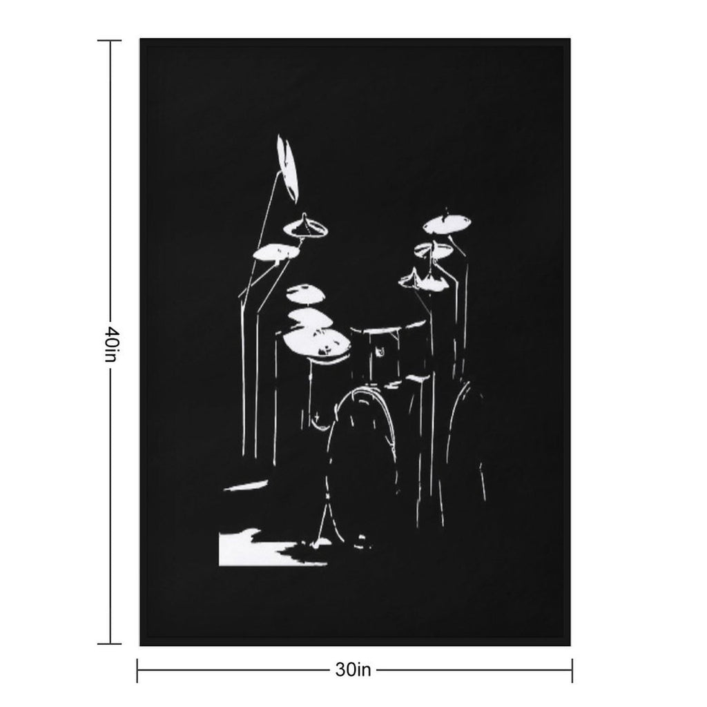 Drum Kit Black And White Versatility Throw Blanket