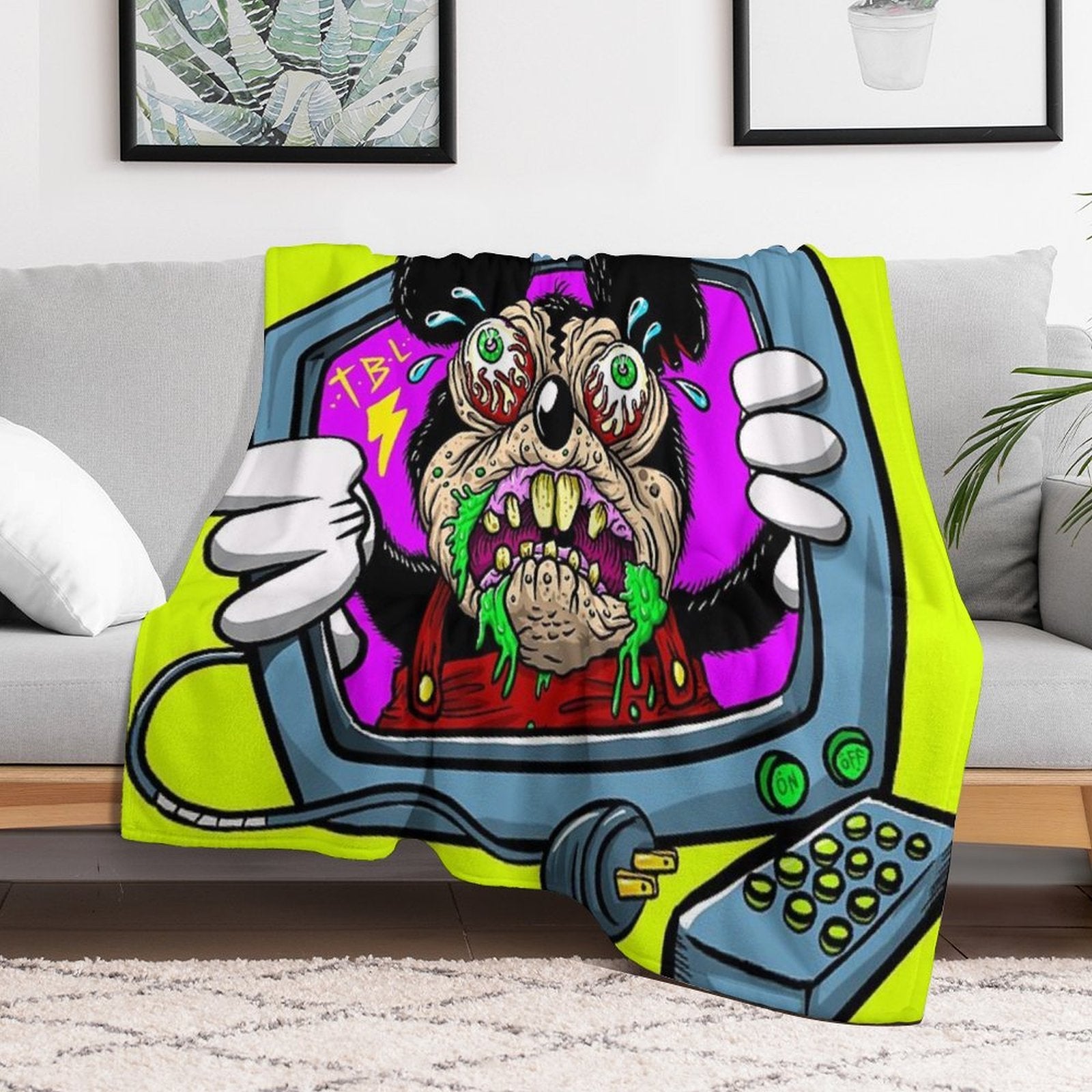 Cartoon Rodent Machine-washable Throw Blanket