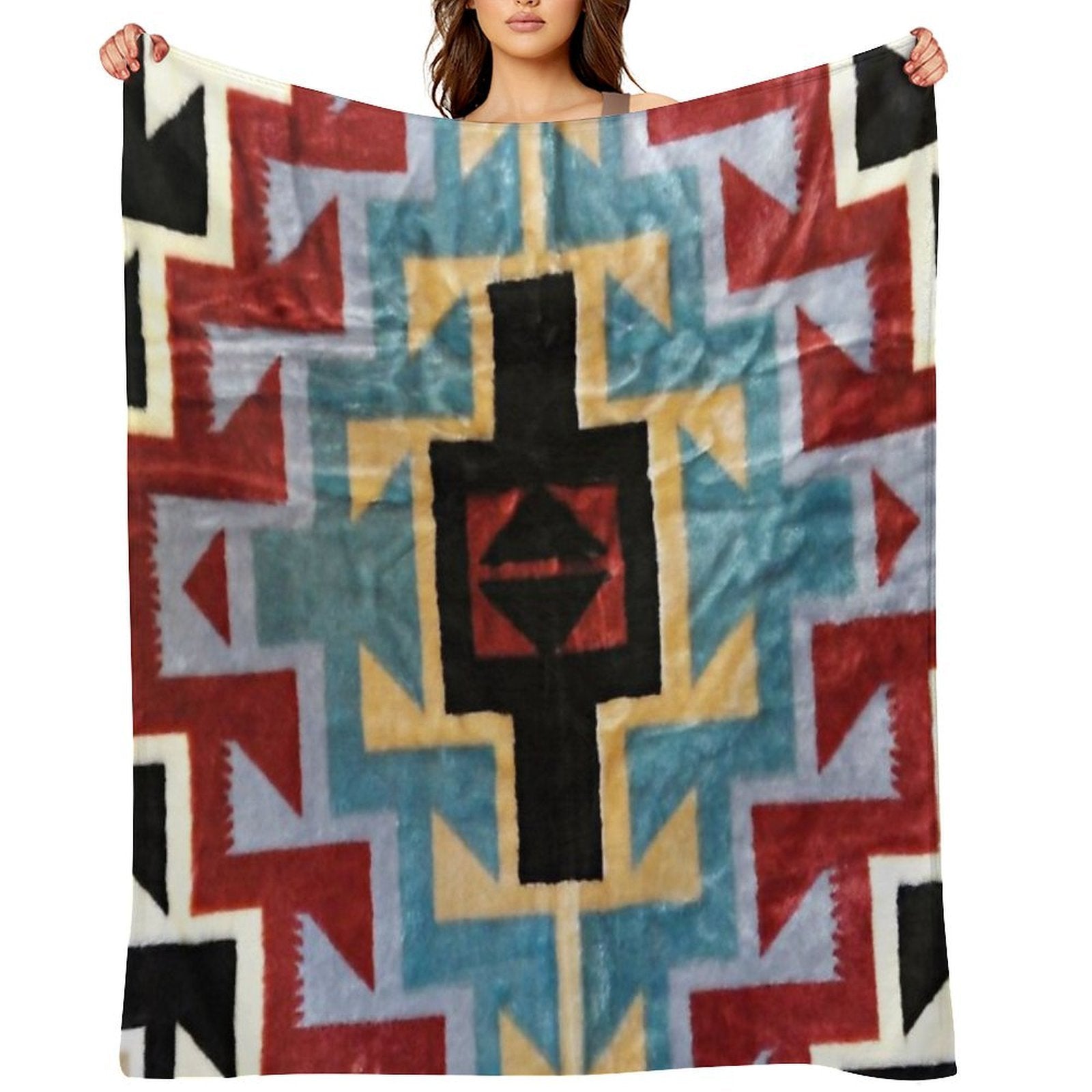 Navajo PATTERNS TRIBAL ETHNIC Gift-ready Throw Blanket