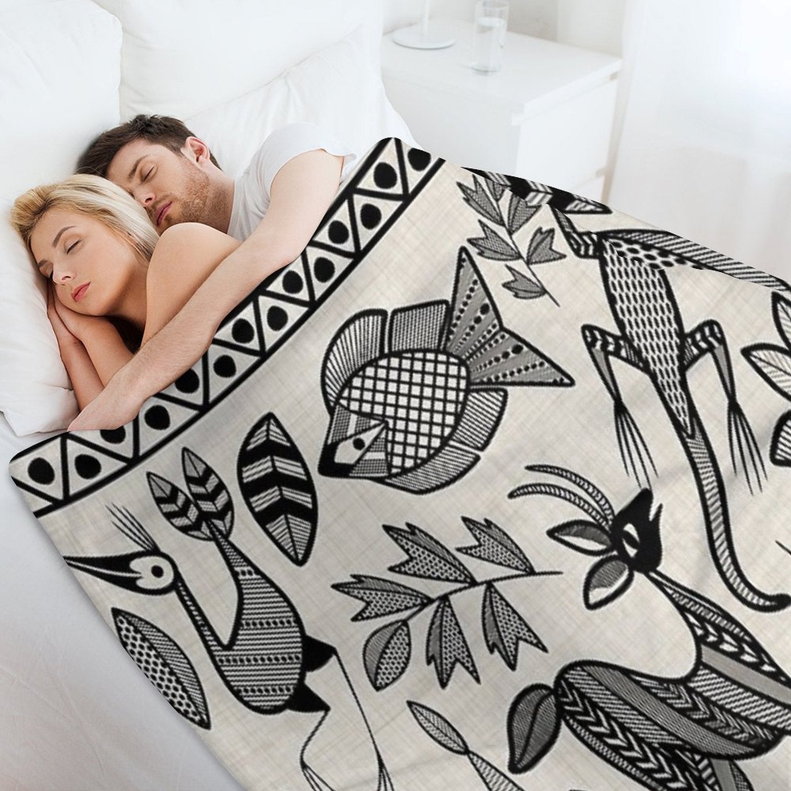 African Senufo Korhogo Tribal Ethnic Art Shrink-resistant Throw Blanket