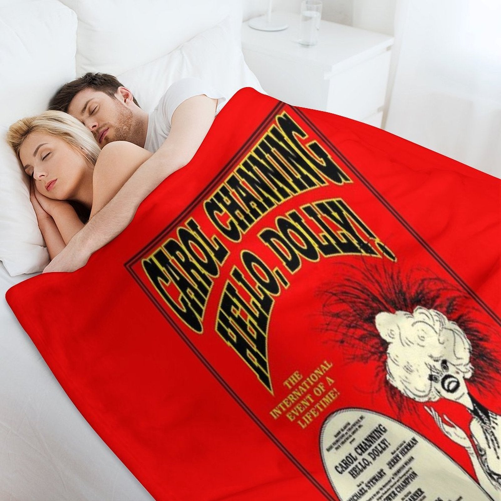 HELLO DOLLY  Vintage Carol Channing Broadway Musical Print Comfort Throw Blanket