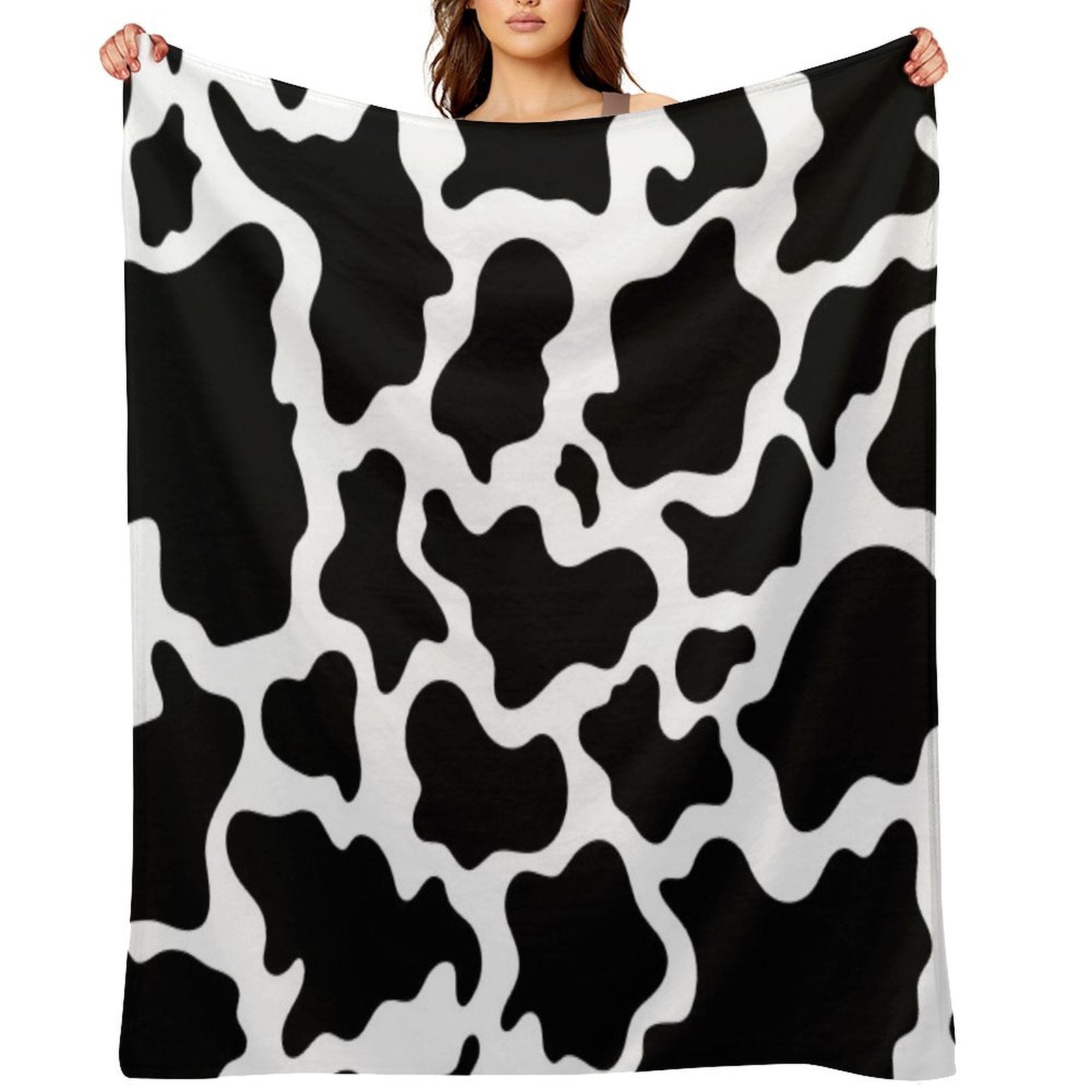 Cow Skin Pattern Velvety-soft Throw Blanket