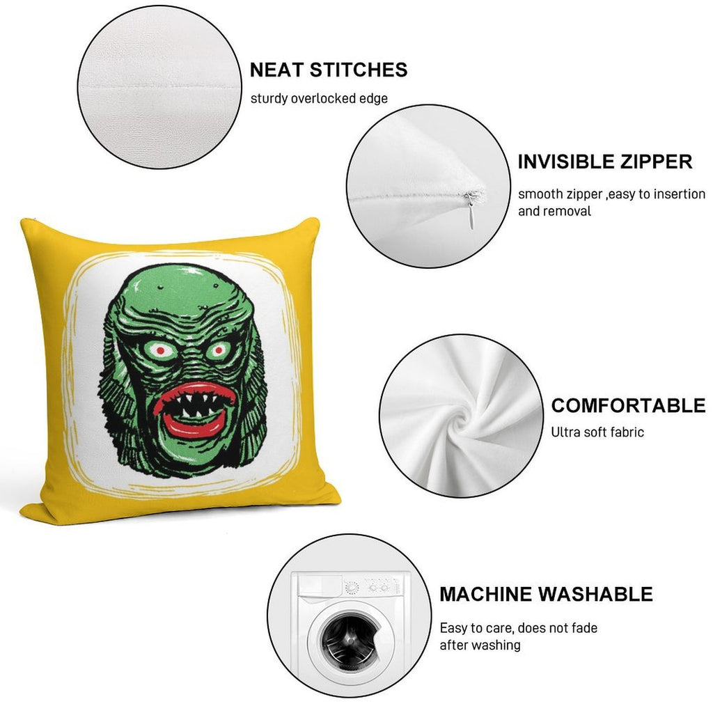 CREATURE from The BLACK LAGOON Soft Reinforced Edging Throw Pillow