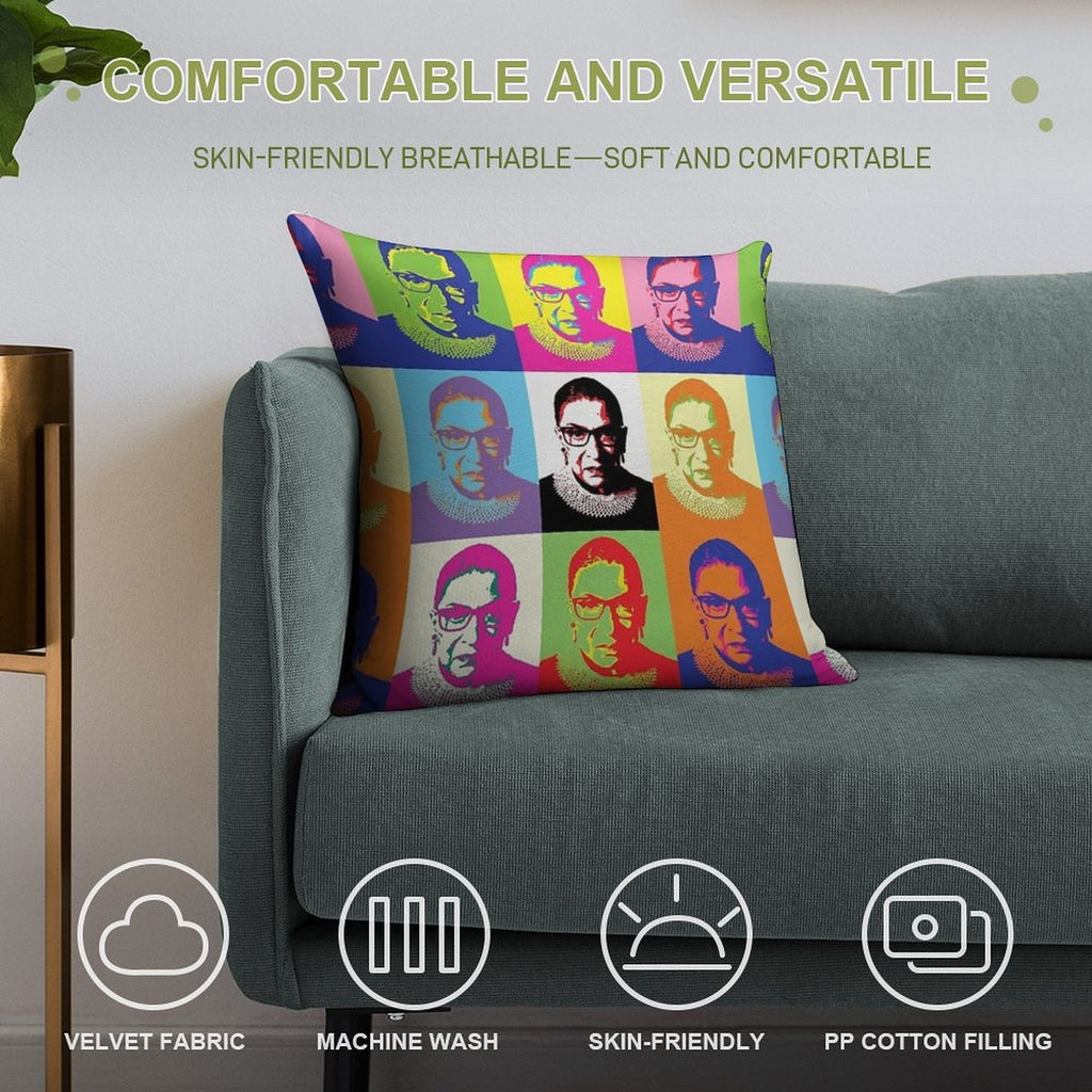 Ruth Bader Ginsburg Soft Washable Throw Pillow