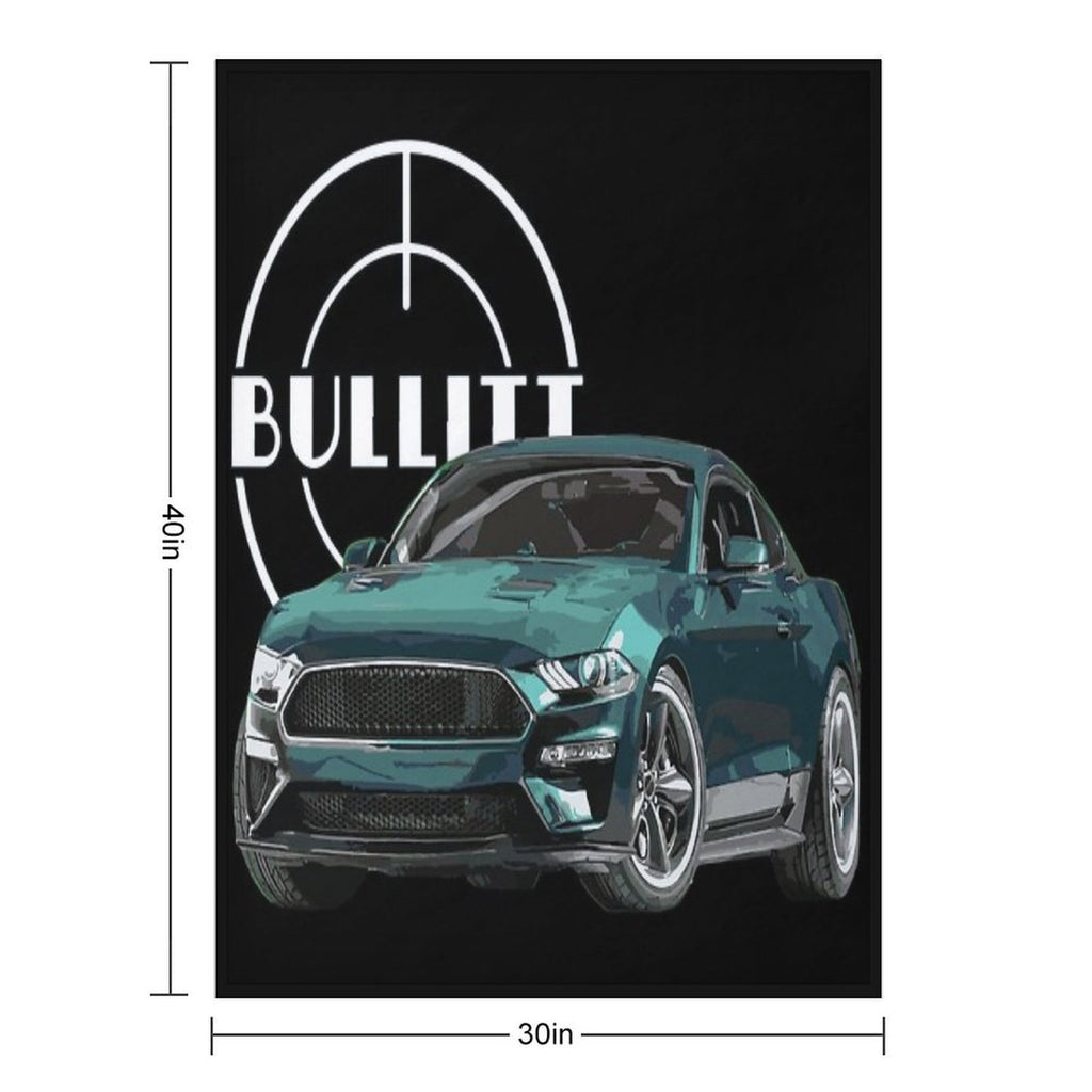 Bullitt Mustang GT 5.0L V8 Classic Steve Mcqueen Muscle Car Premium Throw Blanket