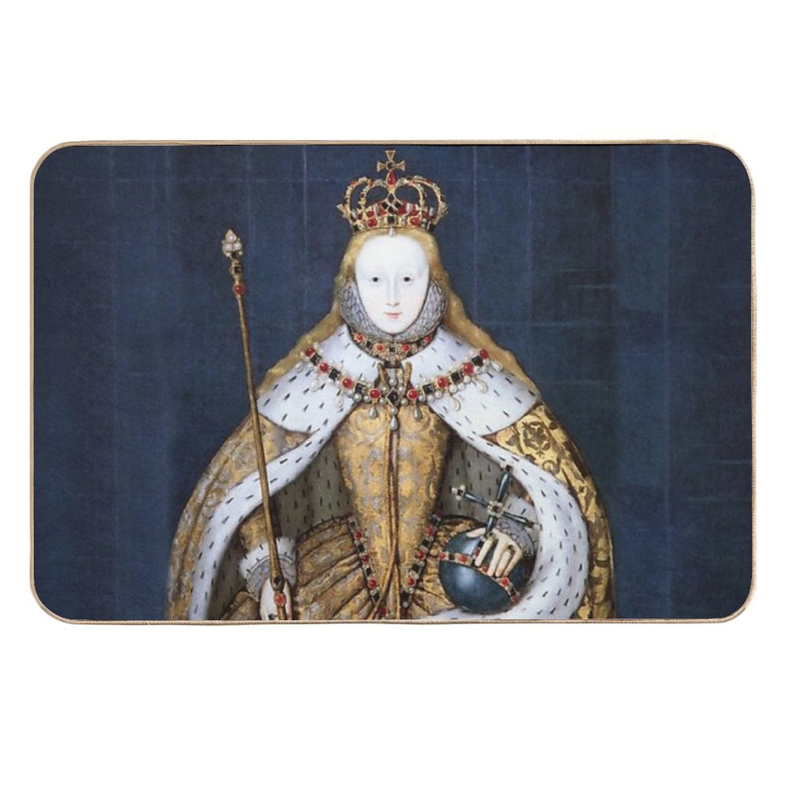 Elizabeth I Coronation Portrait  Easy To Clean Bath Mat