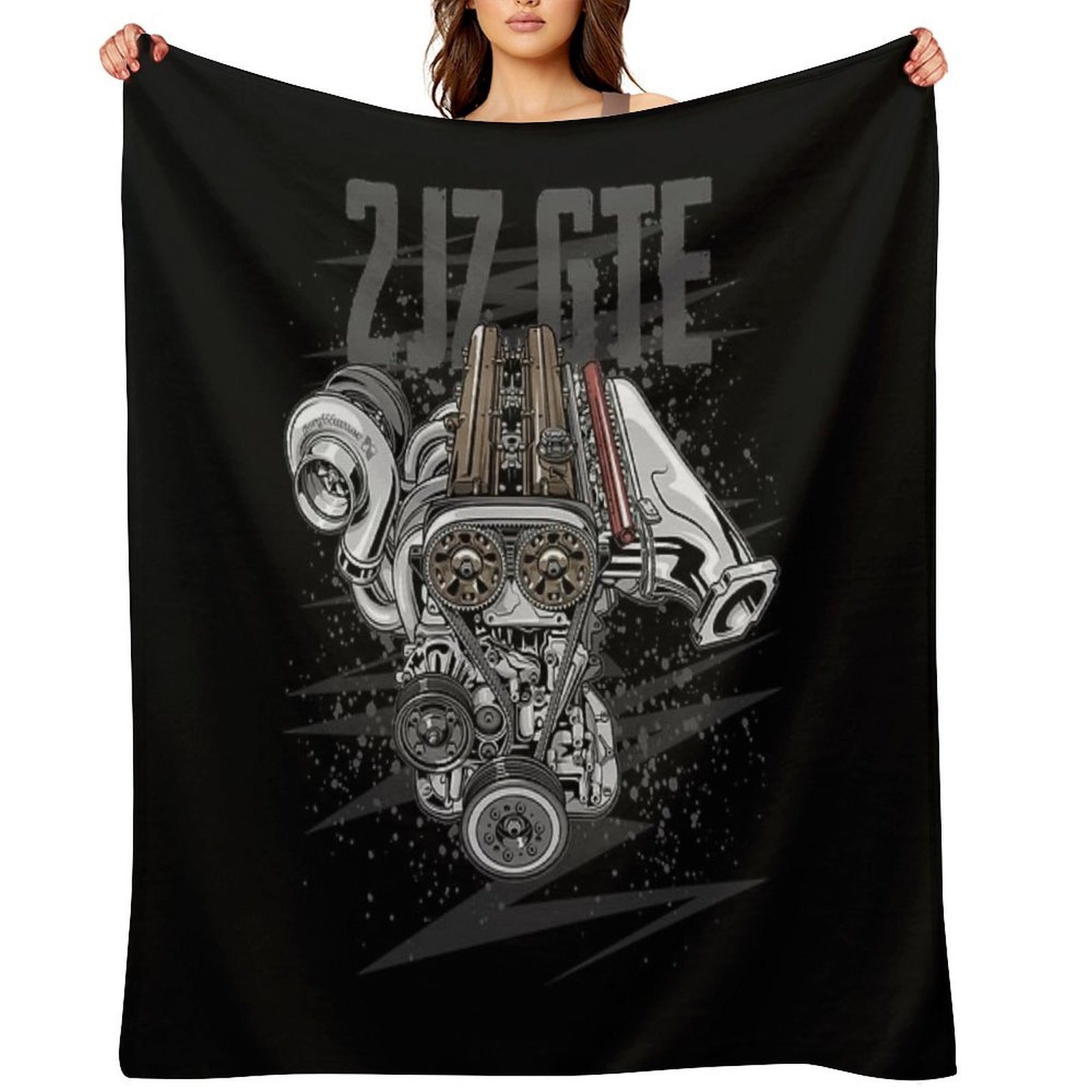 Toyota 2jz Gte Engine Velvety-soft Throw Blanket