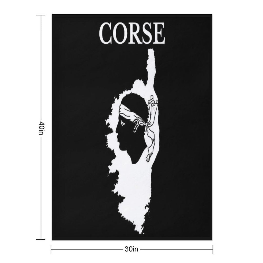 Corsica (Corse) Map, France, French Region. Lightweight Throw Blanket