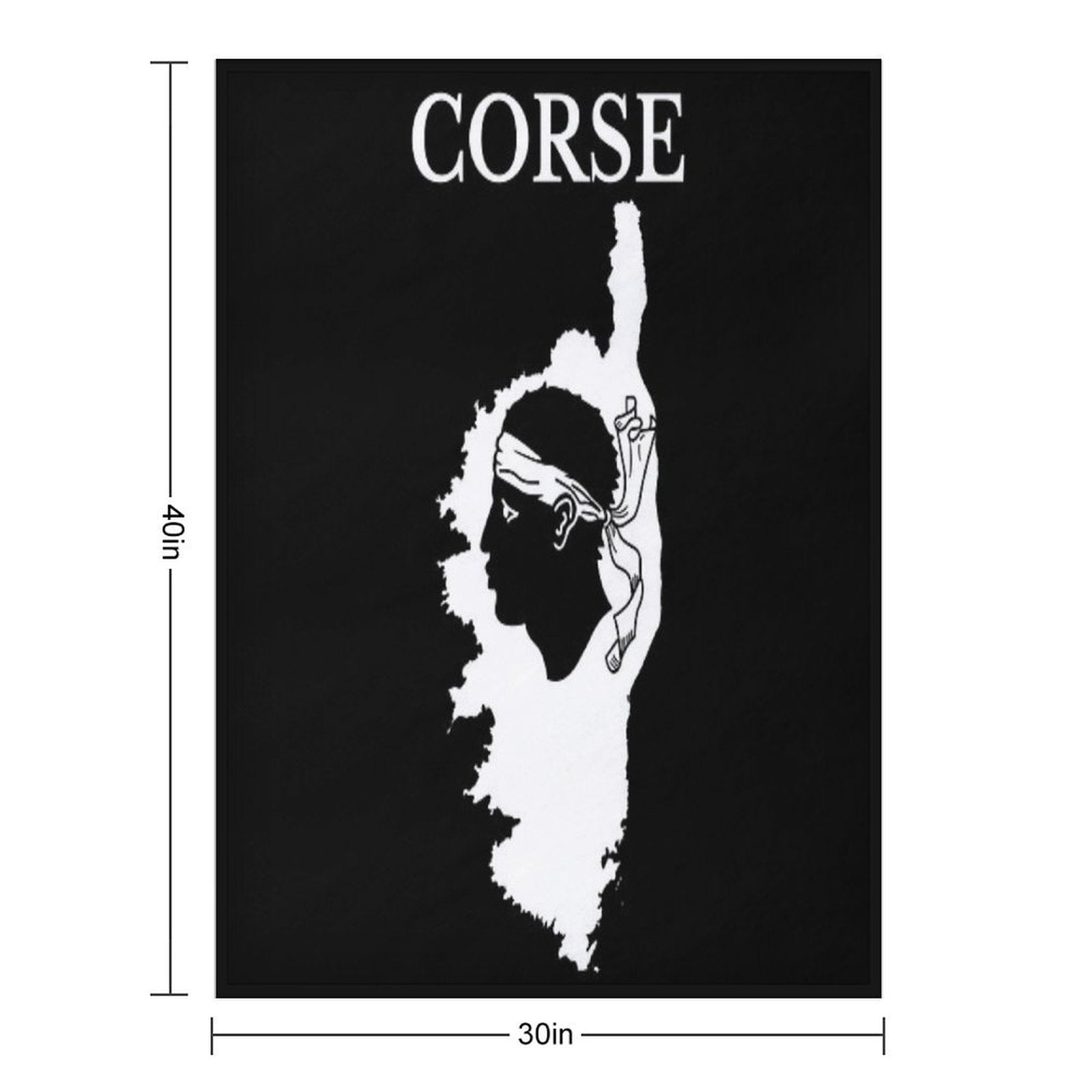 Corsica (Corse) Map, France, French Region. Lightweight Throw Blanket