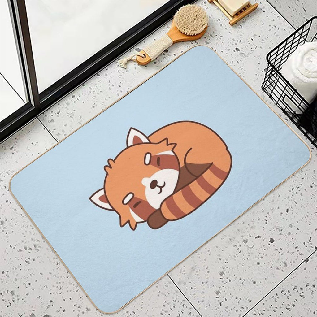 Cute Sleeping Red Panda  Long-Lasting Bath Mat