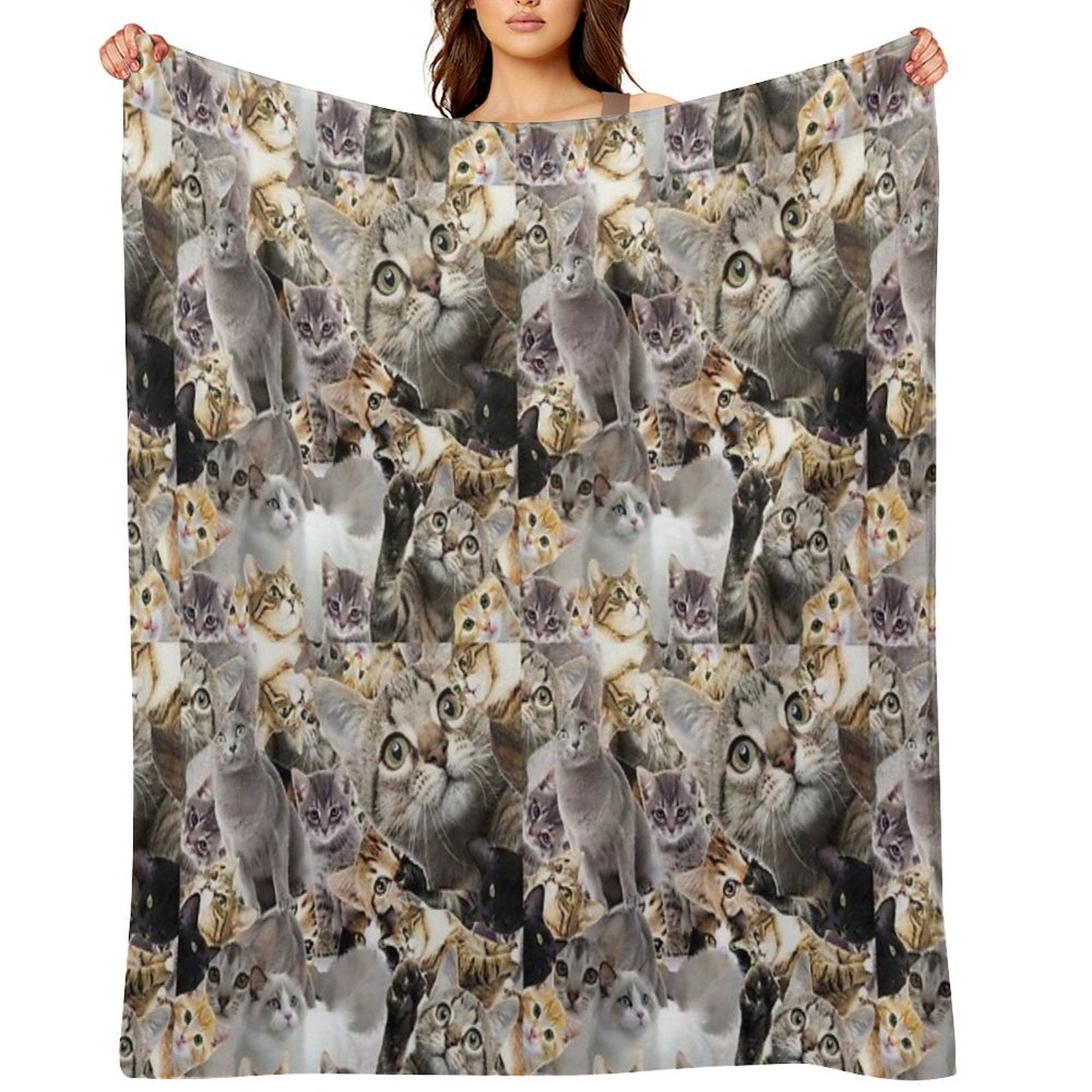 I LOVE CATS Easy Care Throw Blanket