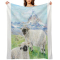 Valais Blacknose Sheep at The Matterhorn Durable Throw Blanket