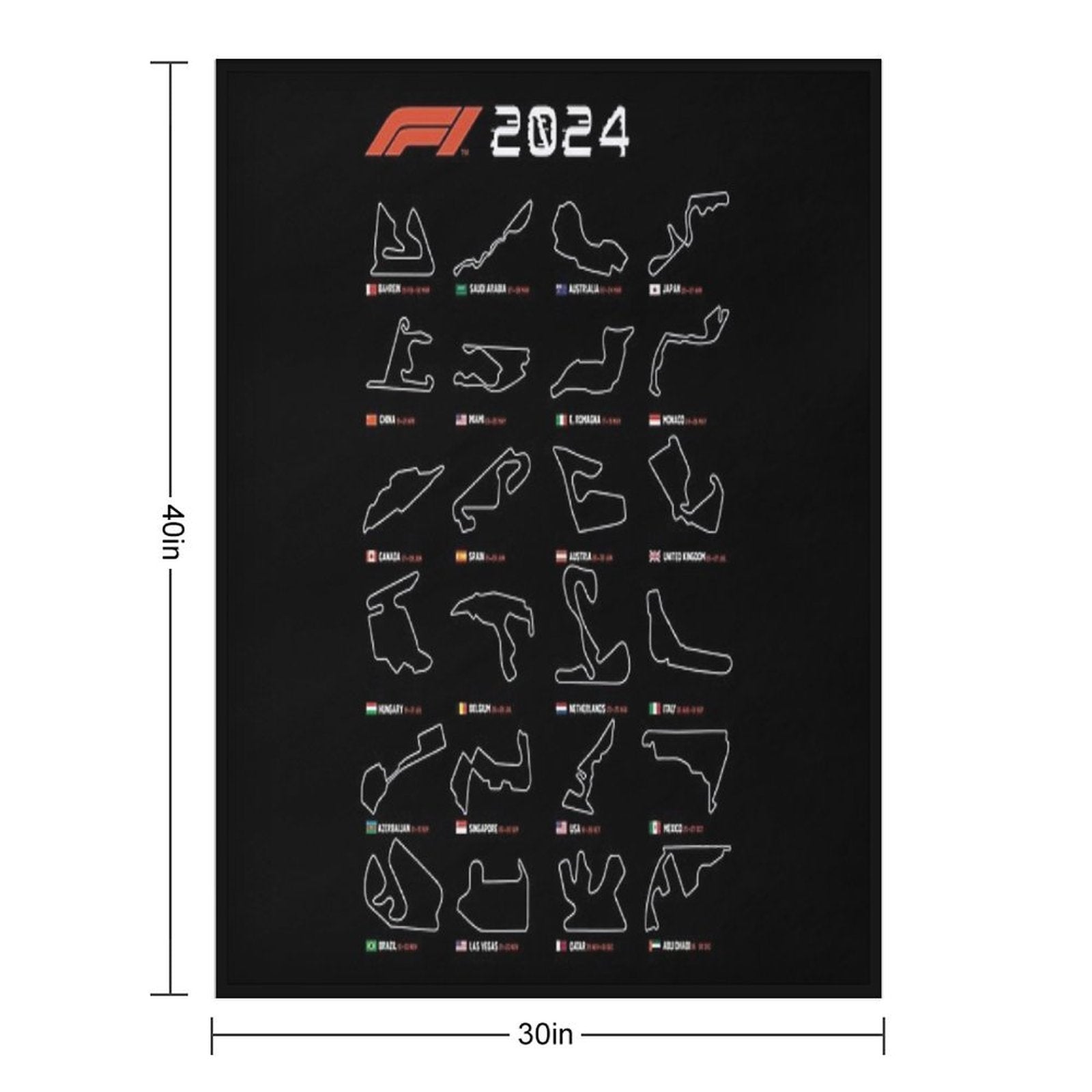 F1 Circuits Quick-dry Throw Blanket