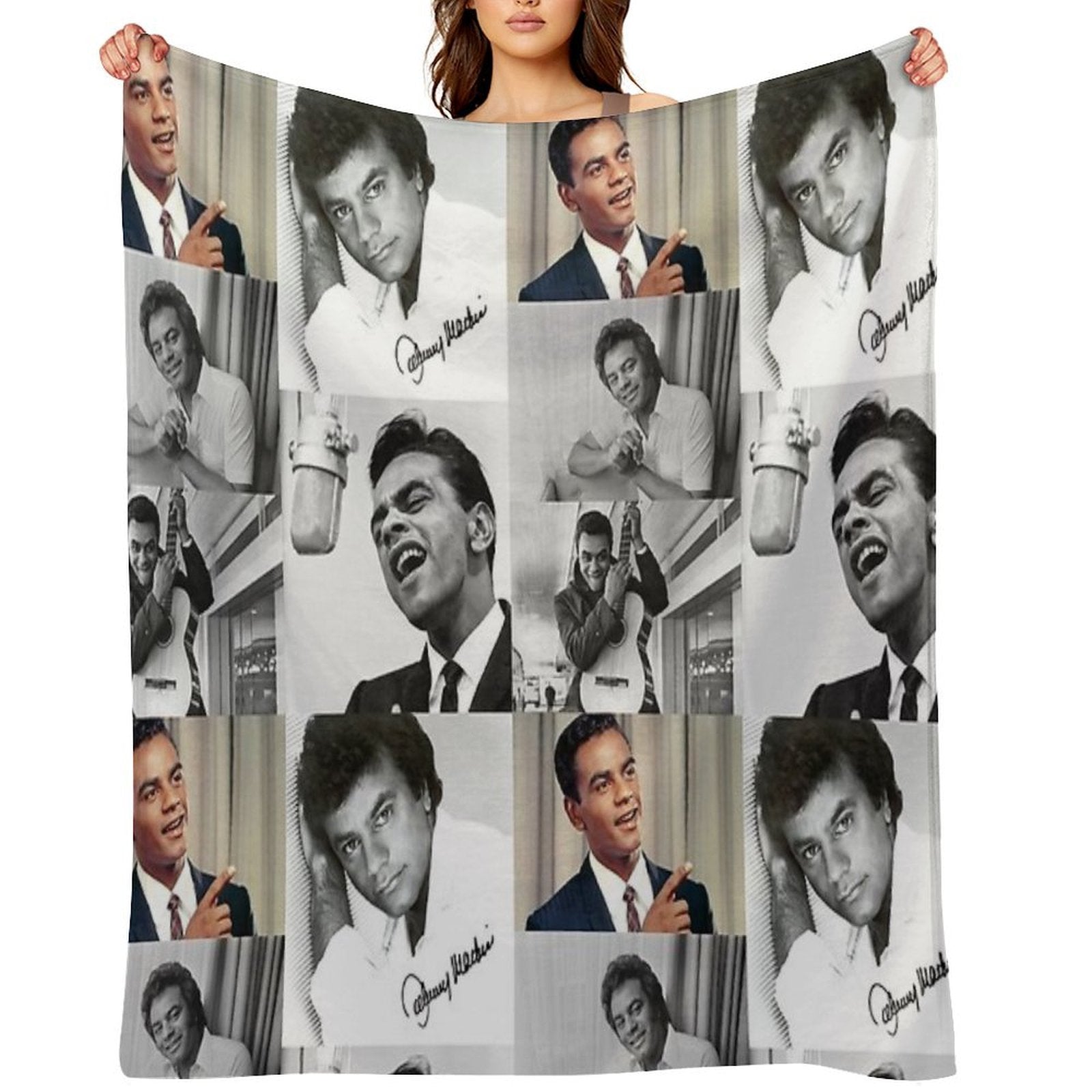 Johnny Mathis Collage Plush Throw Blanket