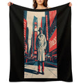 Bold Stranger in Times Square – Hope Style Urban Art Premium Throw Blanket