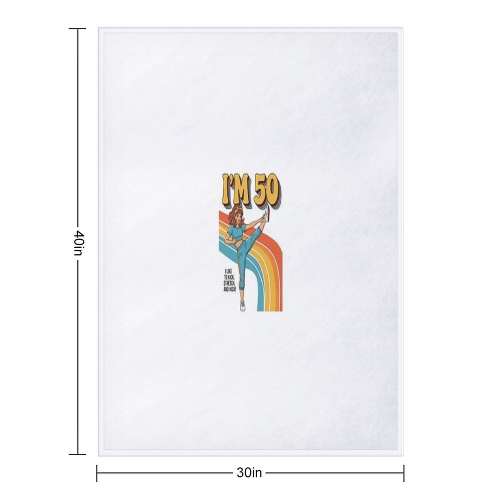 I'm 50 I Like to Kick, Streth, And Kick! Funny 50 Years Old Travel-friendly Throw Blanket