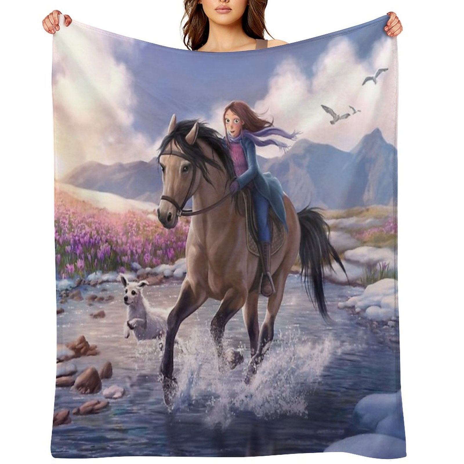 StarStable Horse Wallpaper Easy Care Throw Blanket
