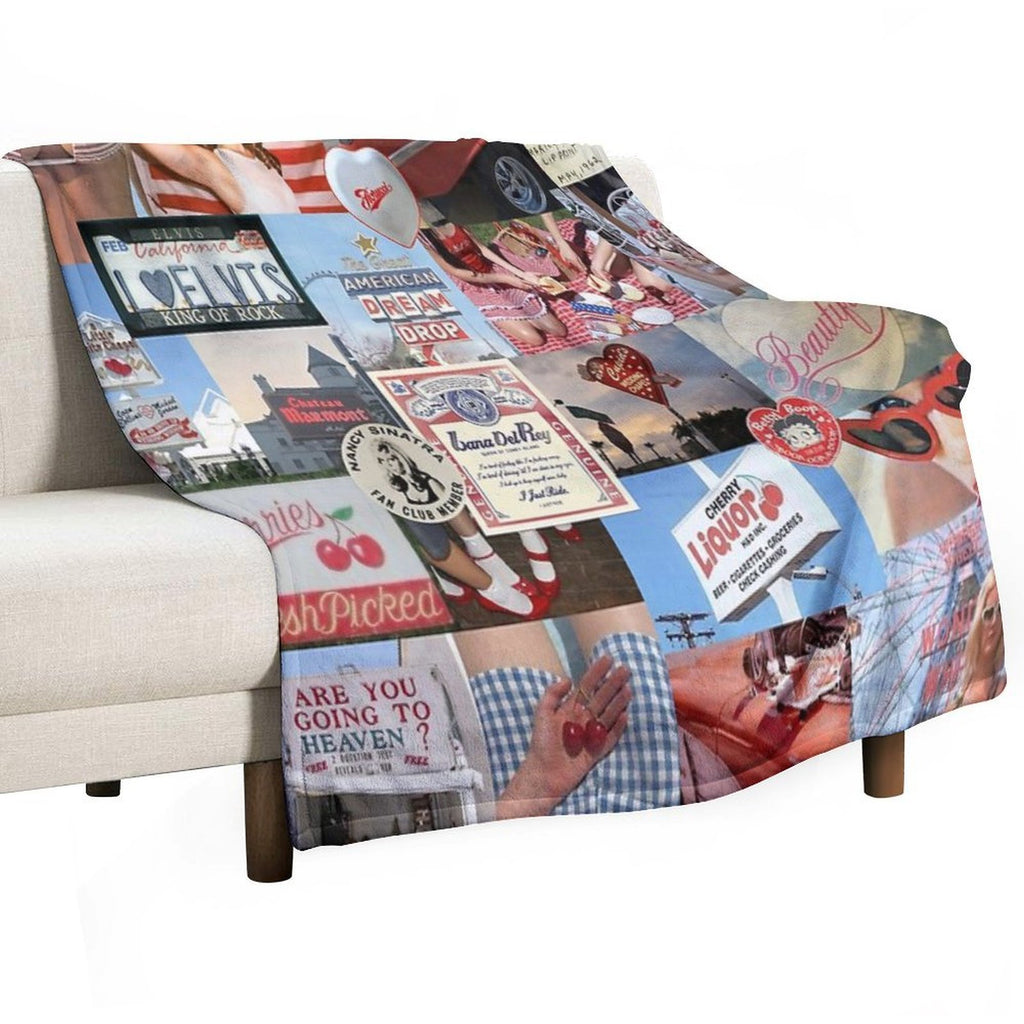 Cinnamon Girl Collage Sustainable Throw Blanket