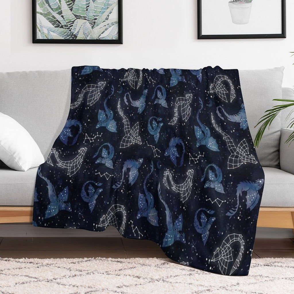 Dragon Star Constellations Easy Care Throw Blanket