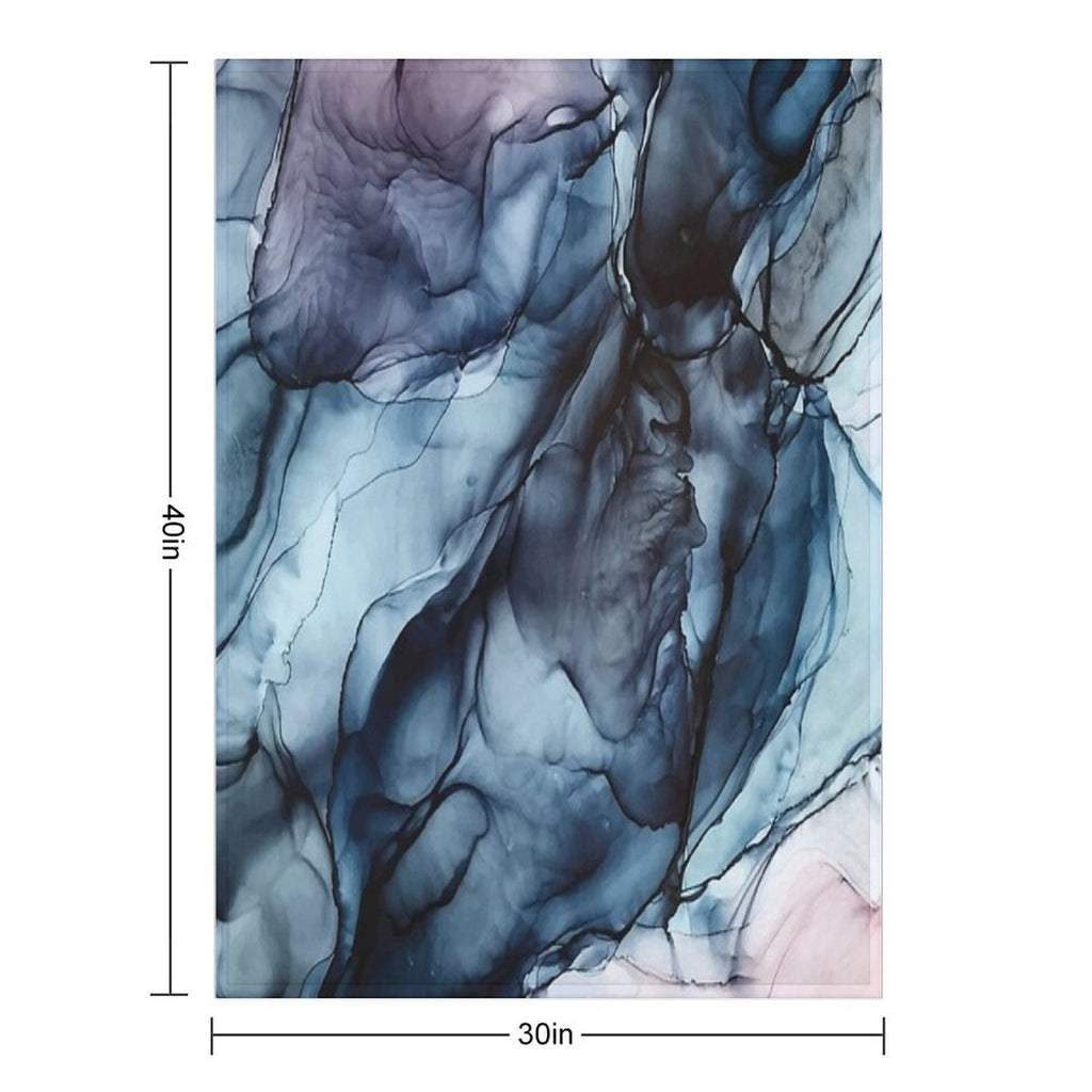 Blush And Darkness Abstract Alcohol Ink Painting Multi-functional Throw Blanket