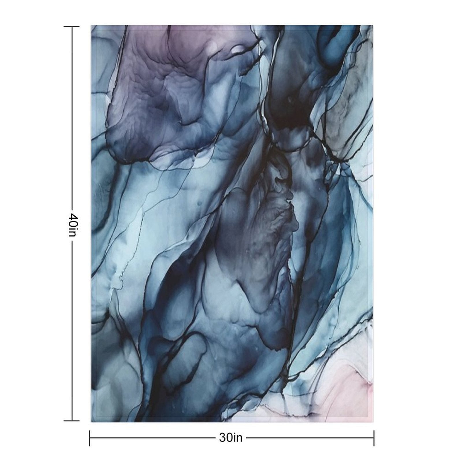 Blush And Darkness Abstract Alcohol Ink Painting Multi-functional Throw Blanket