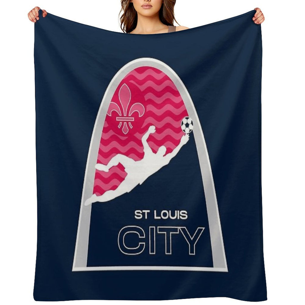 STL Soccer Dive Shrink-resistant Throw Blanket