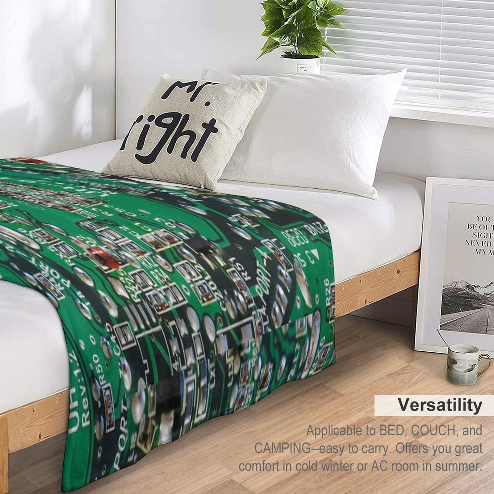 Electric Circuit Board Shrink-resistant Throw Blanket
