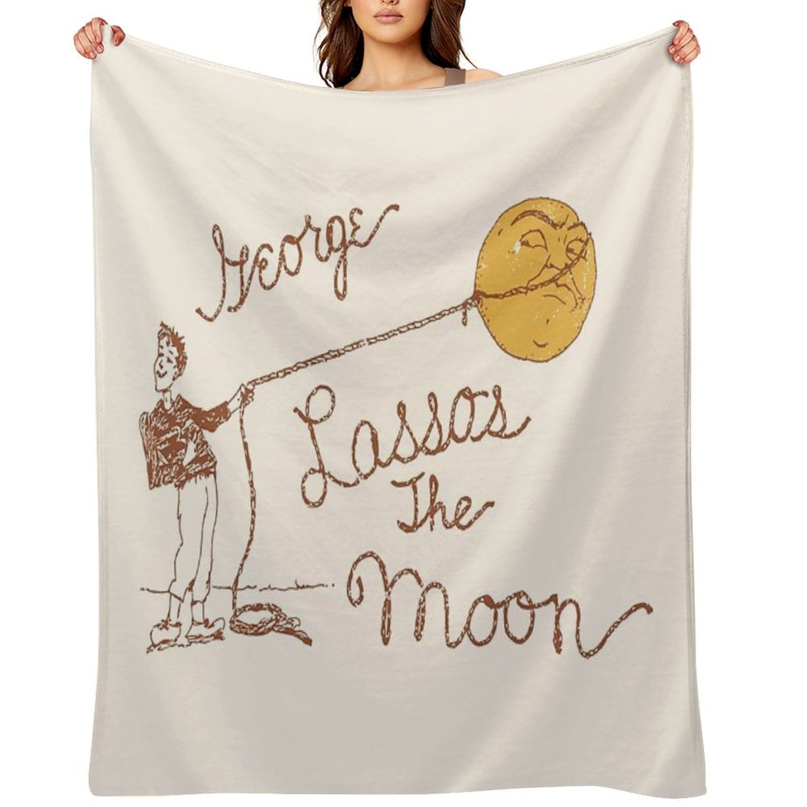George Lassos The Moon Compact Throw Blanket