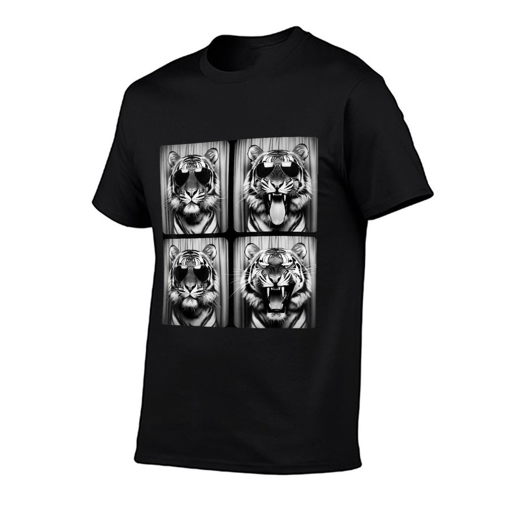 Photo Booth Funny Meme Tiger Sunglasses Animal Print Tigers  Easy-care T-Shirt
